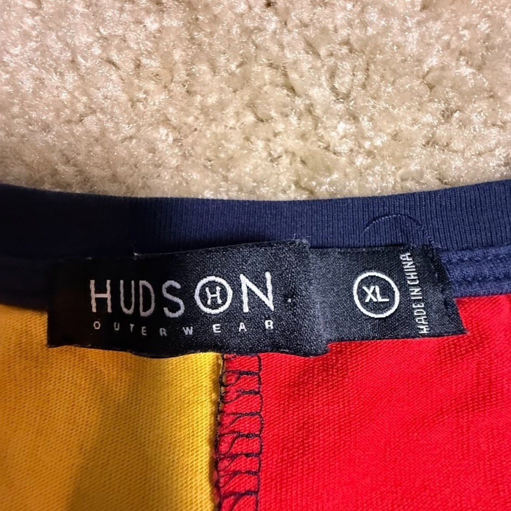 hudson Outerwear Patchwork Colorblock T Shirt Youth XL Multicolor Streetwear - Picture 4 of 6